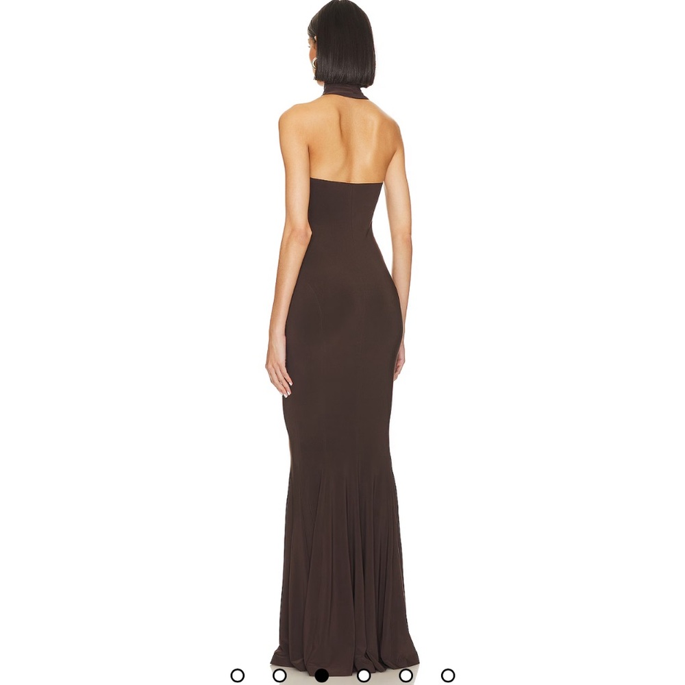 Norma Kamali Brown Halter Maxi Dress - Picture 3 of 11